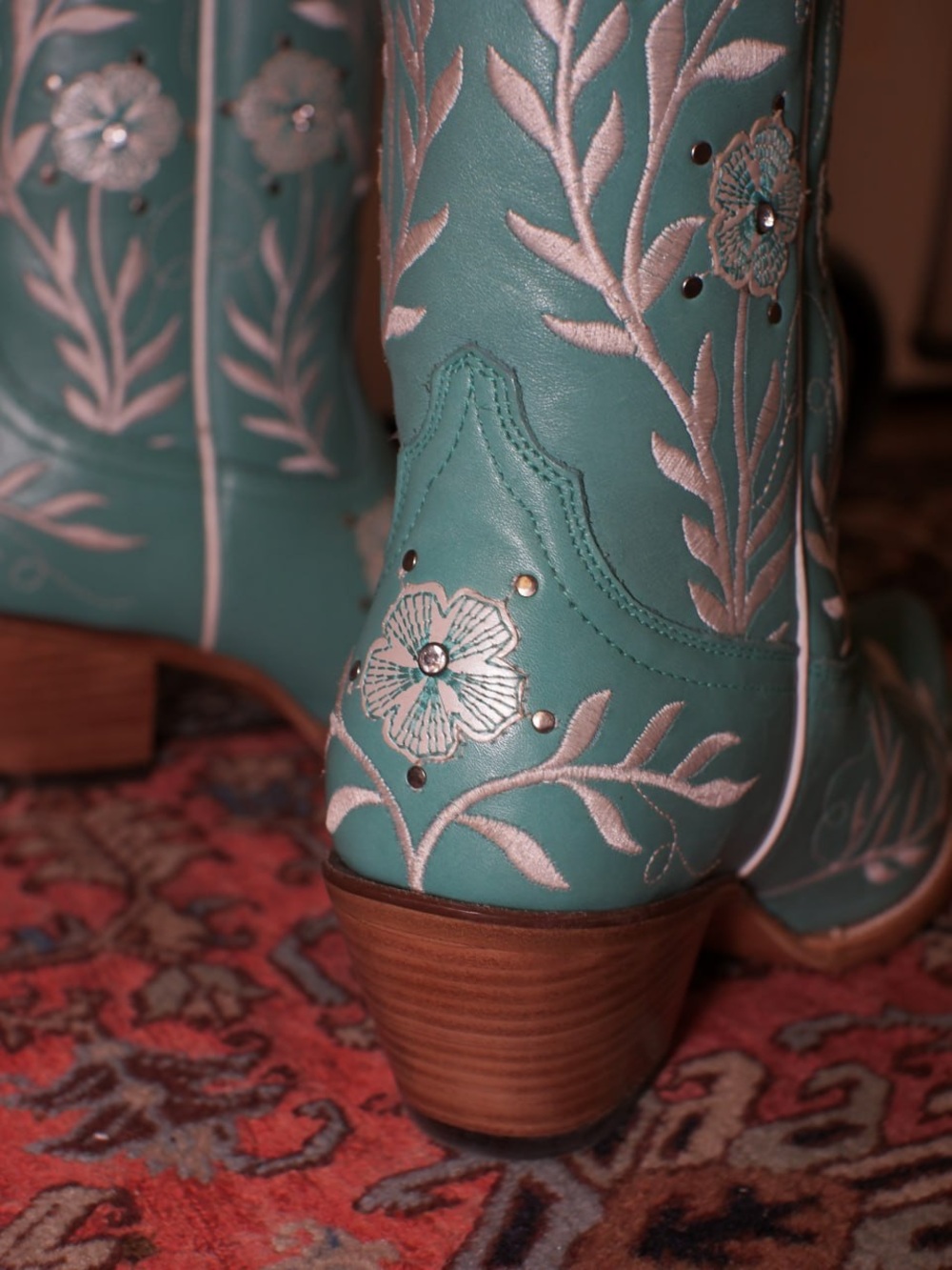 Ariat Romance Leather Western Boot TURQUOISE - Picture 3 of 14